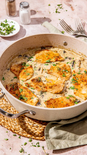 istock Creamy pork chops without bone in mushroom sauce 2191838825
