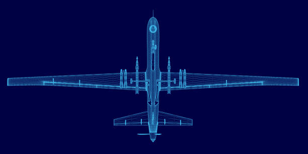 istock Blue image of a drone. The image is blurry and pixelated, giving it a futuristic and technological feel 2191839901
