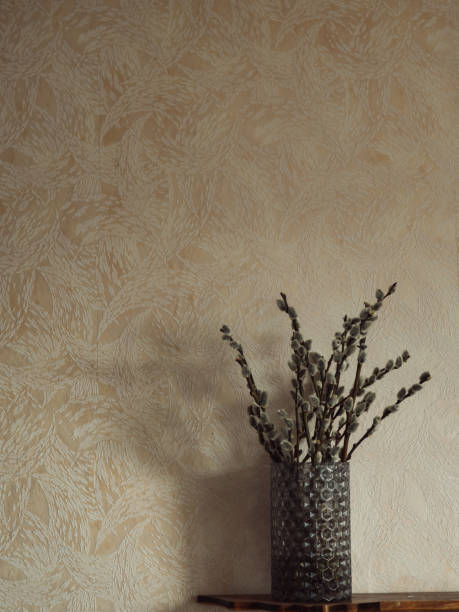 istock Pussy Willow Stems in a Minimalist Vase Against a Neutral Backdrop 2191841315
