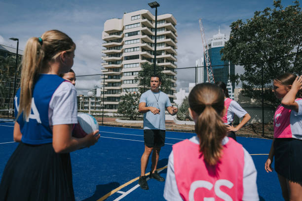 istock Australian Coach pep talk before the friendly match netball competition practice 2191845144