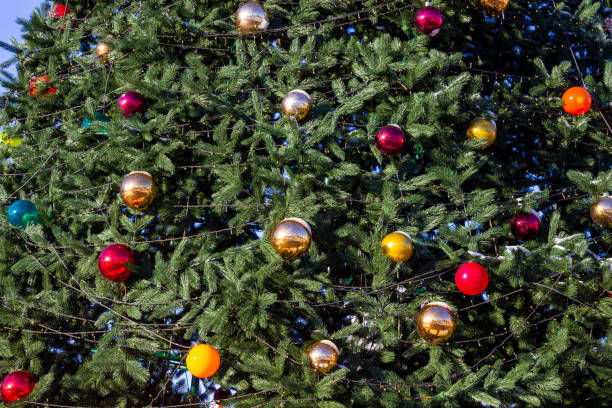 istock Colored balls on a Christmas tree. Part of the frame 2191846231