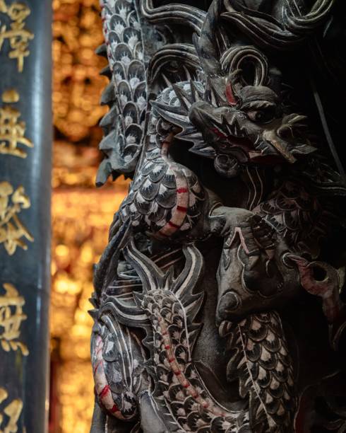 istock Intricate Dragon Carving on Temple Column 2191846798