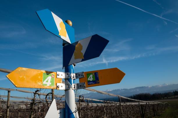 istock Colorful signpost with mountain views in Switzerland. 2191850795