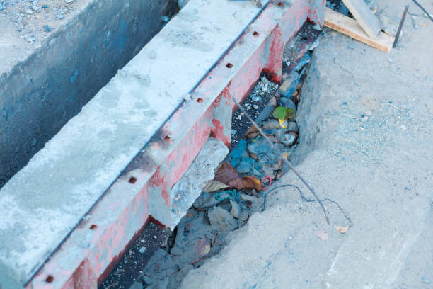 Repairing and construction site of sidewalk in street Sukonthasawat in Bangkok Ladprao