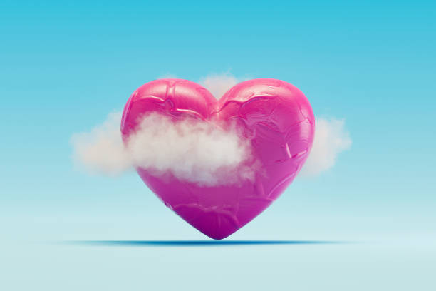 istock Heart Surrounded by Fog on Blue Background, Valentine's Day Concept 2191859698
