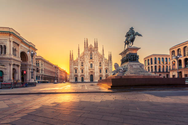 istock Amazing Milan Duomo gothic cathedral at sunrise 2191860103
