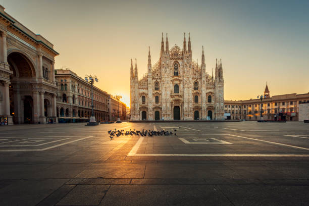 istock Wonderful Milan Duomo gothic cathedral at sunrise 2191860104