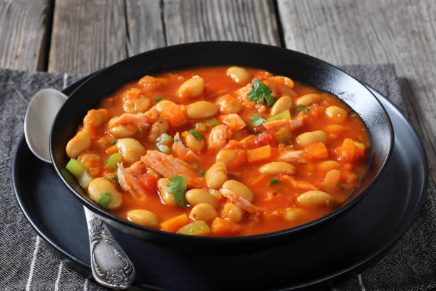 istock Pasulj, white bean soup with chicken in bowl 2191861123