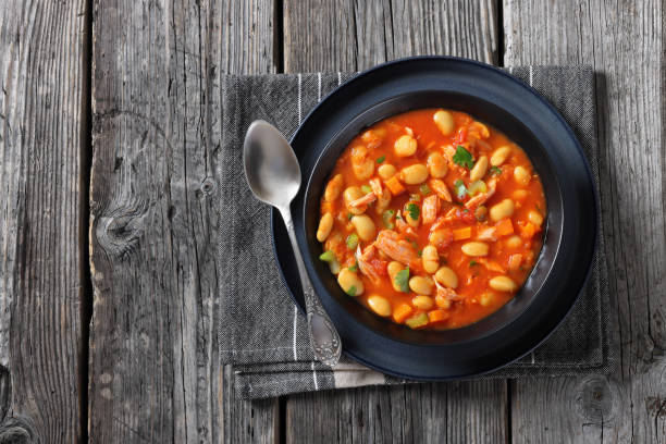 istock Pasulj, white bean soup with chicken in bowl 2191861133