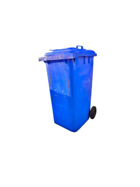 istock Old and dirty plastic bin isolated on white background. Garbage at the public space. Environmental problems concept 2191861685