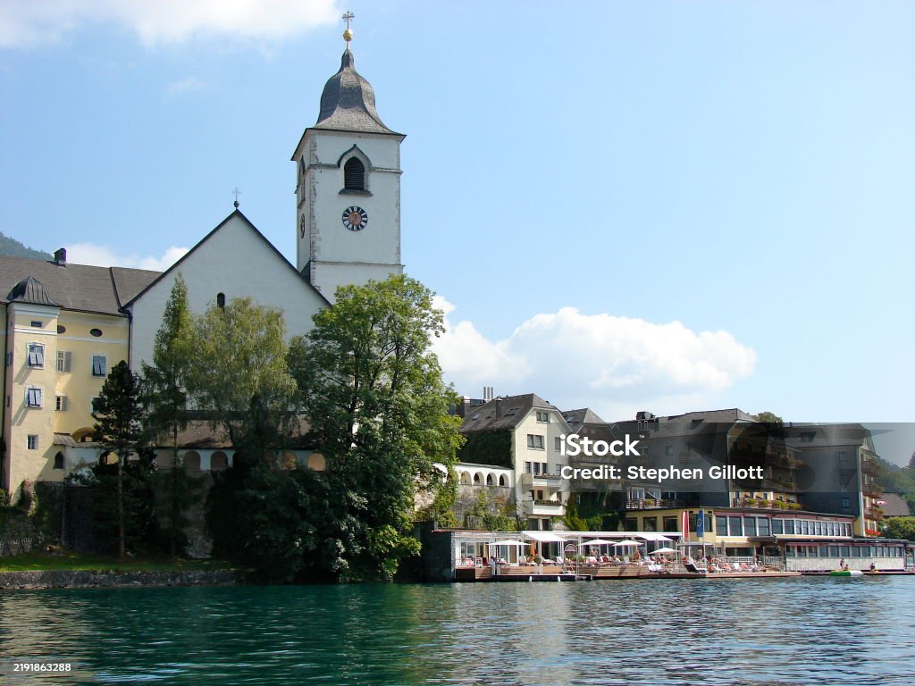 St Wolfgang An idyllic hotel by the lake. Austria Stock Photo St Wolfgang An idyllic hotel by the lake. Austria Stock Photo