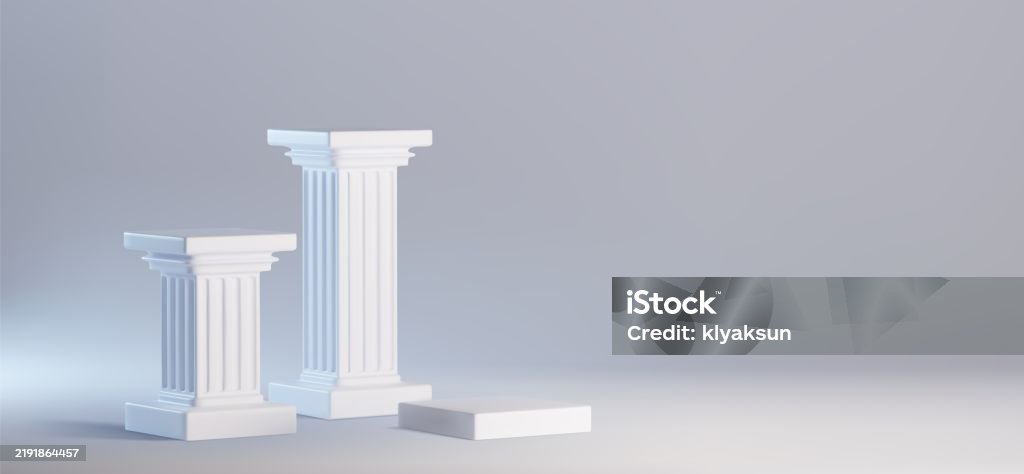 free vector | 3d white pillar podium cube column base... 3d White Pillar Podium With Display Stand Vector Stock Illustration ...