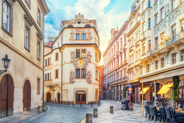 Street in Prague stock photo