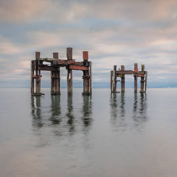 Derelict pier in the Solent