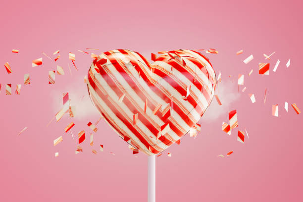 Lollipops on a white background. Food, sugar, sweets. Valentine's Day concept.