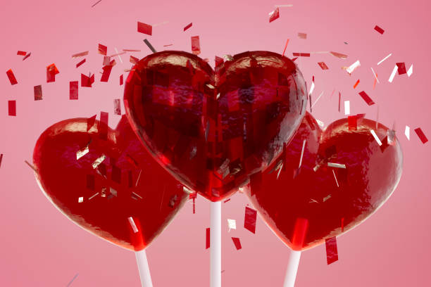 Photo picture of a Lollipop heart shaped love concept