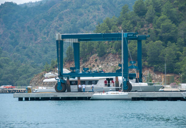 Travel lift in Shipyard in Göcek-Fethiye