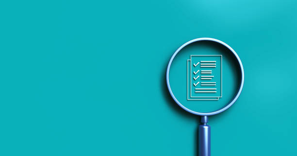 document management and checking system, online documentation database, online approve paperless and quality assurance, audit or assessments, review process, compliance inspection - obediência imagens e fotografias de stock
