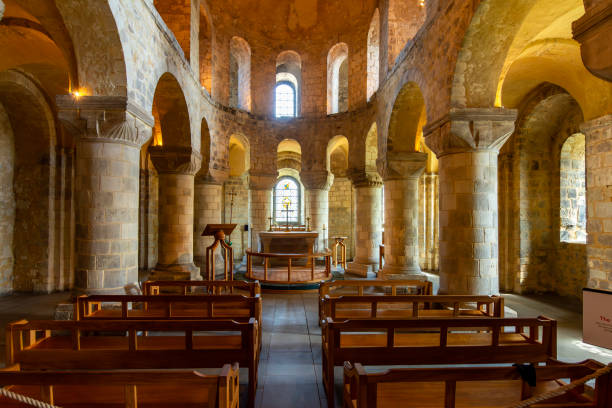 St John's chapel inside White tower in Tower of London, UK