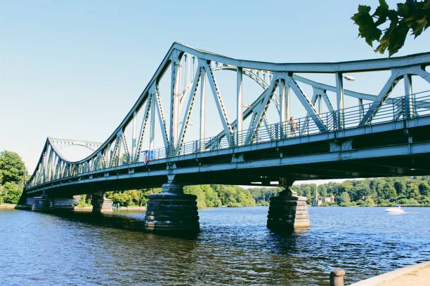 The Glienicke Bridge Between Berlin and Potsdam on a Clear, Blue Day