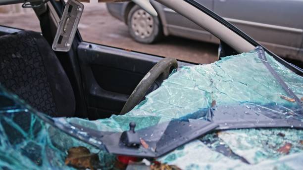 istock Devastated Abandoned Car Wreck Left at Car Junkyard Scrapyard Recycling Facility 2191876029