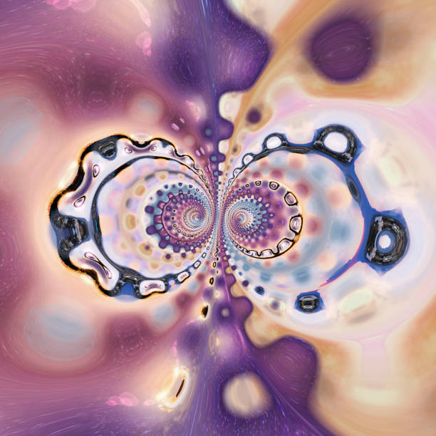 Illustration of abstract figures on a Velvet Violet