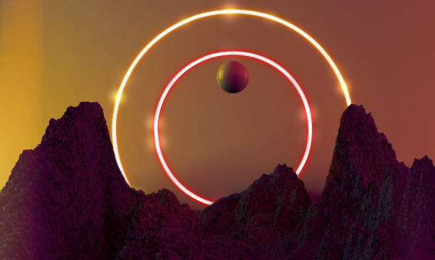 istock glowing lines,neon lights, virtual reality, mountain abstract background,3D rendering 2191880685