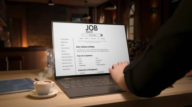 Searching for a job online.