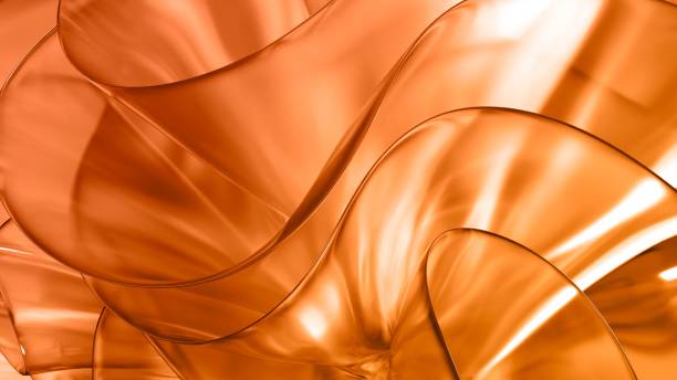 Modern clean minimal 3D render translucent abstract wave wallpaper background. Shiny curved organic shape layer design element for banners and covers. Wavy transparent glossy glass shader.