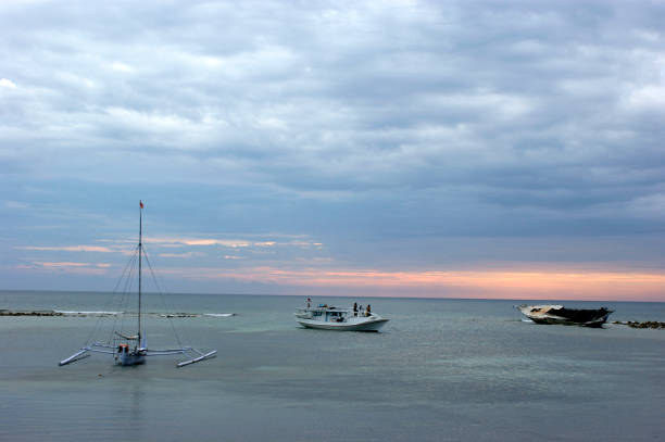 Sandeq, a traditional wooden boat on Palippi  beach at Majene Indonesia