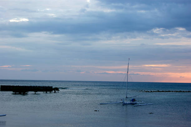 Sandeq, a traditional wooden boat on Palippi  beach at Majene Indonesia
