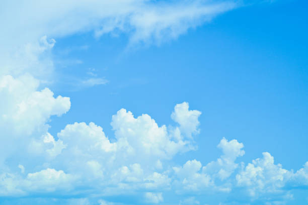 clear blue sky with white cloud, good weather in the morning have a nice day