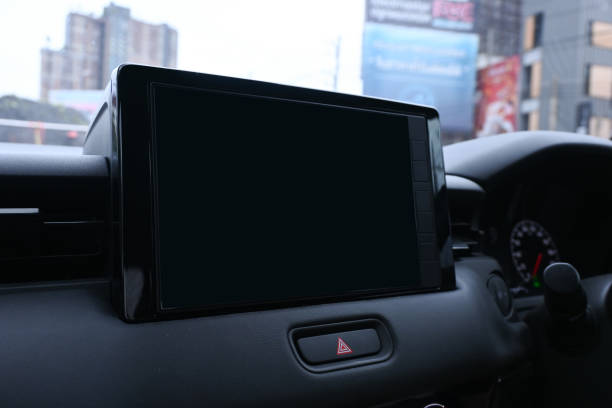istock black screen in car, multimedia monitor design for transportation 2191907732