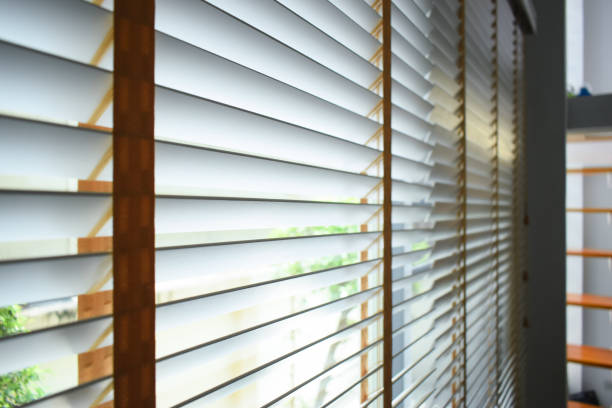 istock white window blinds in home, object for decorate interior of house 2191908690