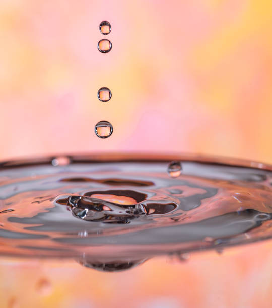 Raindrops in puddle.