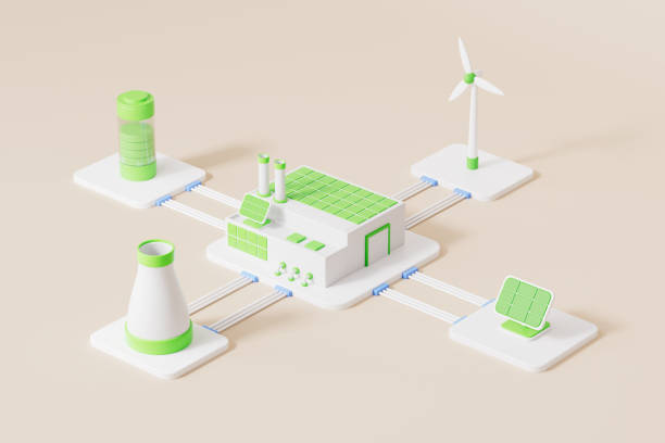 istock Industrial green new energy factory,3d rendering 2191916360