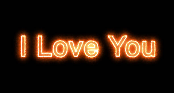 istock Fire Flame Burning I LoveYou Text on Black Background 2191916638