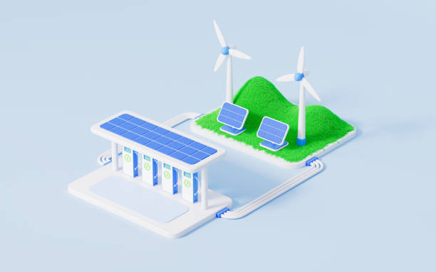 istock Industrial green new energy charging pile,3d rendering 2191916796