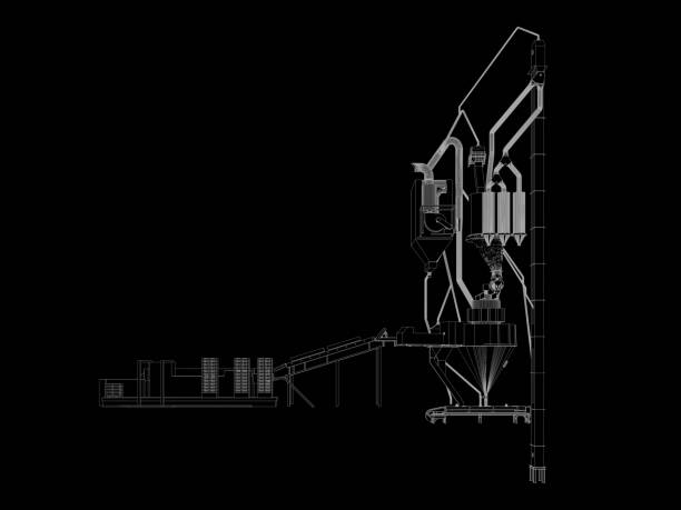 3D illustration of industrial project