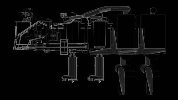 3D illustration of industrial project