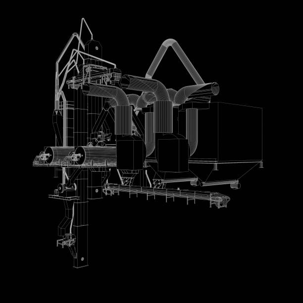 3D illustration of industrial project