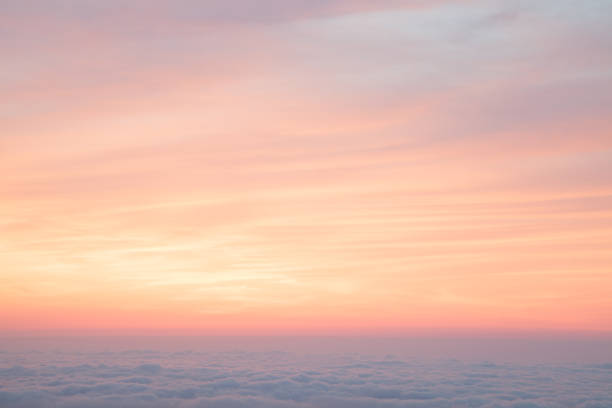 istock Fantastic sea of ​​clouds and orange dawn scenery 2191920543