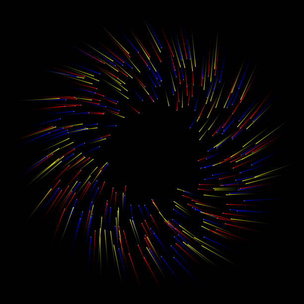 istock Vortex of red, blue and yellow lights, inwards 2191923350