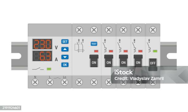 Control Panel Draw Electrical Control Panel With Electrical Components Stock Illustration ...