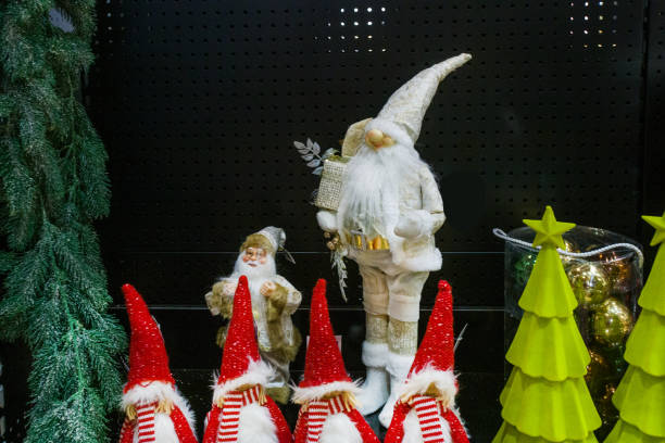 istock Christmas gnomes in red caps typical in the store 2191929049