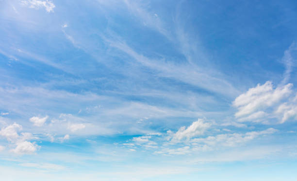 istock Bright Blue Sky with White Cloud background: A Clear Summer Day with Light Gradients winter cloudy and Nature Beauty texture, Horizon air in summer day. abstract Landscape spring View 2191946697