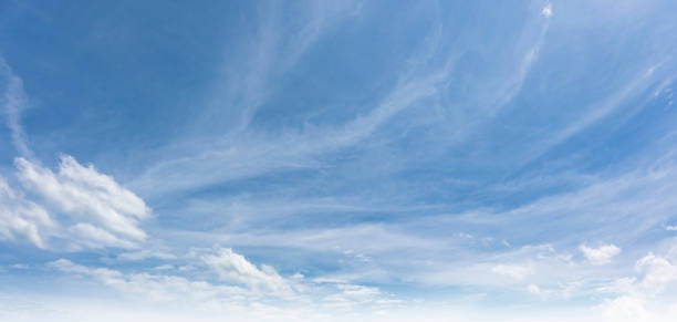 istock Bright Blue Sky with White Cloud background: A Clear Summer Day with Light Gradients winter cloudy and Nature Beauty texture, Horizon air in summer day. abstract Landscape spring View 2191946699