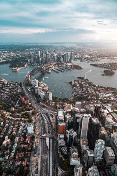 istock Modern Sydney Cityscape With Harbor Bridge Connecting Downtown Districts Below 2191960502