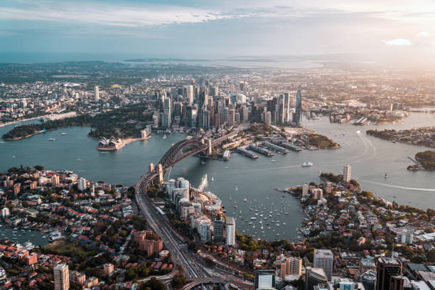 istock Aerial View Sydney Harbor Bridge Opera House Urban Waterfront Scene 2191960507