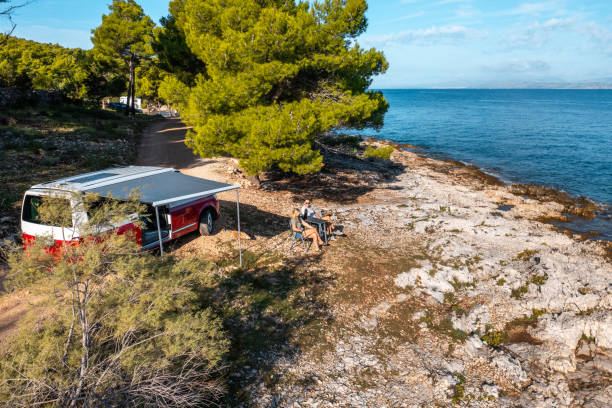 istock Peaceful Mediterranean Van Life Paradise Between Sea And Pine Trees 2191960719